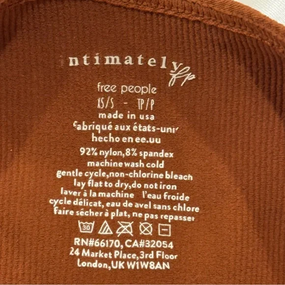 NWT Free People Intimately Ruched Front Seamless Cami Tank Top XS Brown Minimal - Picture 7 of 7
